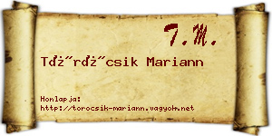 Töröcsik Mariann névjegykártya