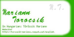mariann torocsik business card