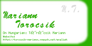 mariann torocsik business card